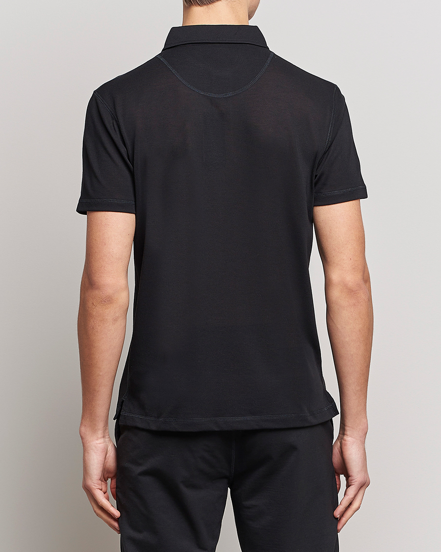 Homme | Polos | Sunspel | Active Pique Polo Black
