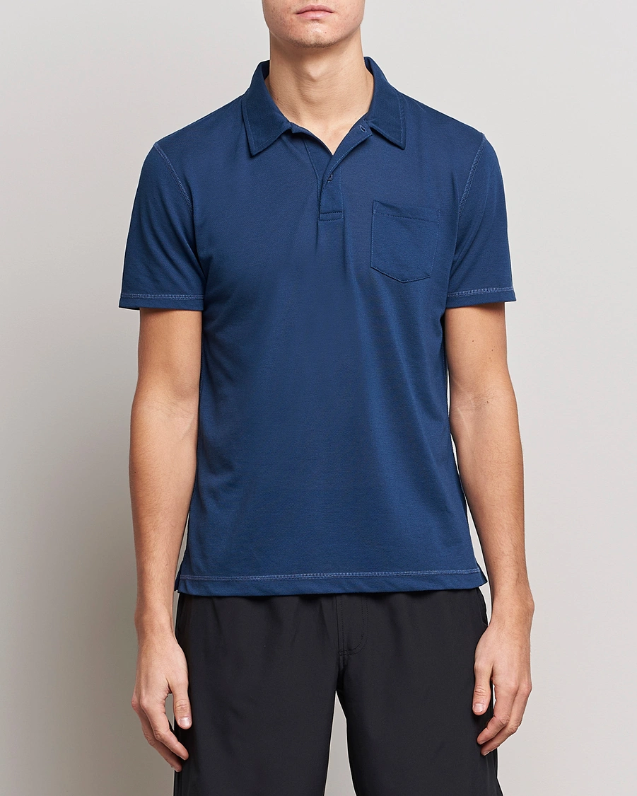 Homme | Sections | Sunspel | Active Pique Polo Navy