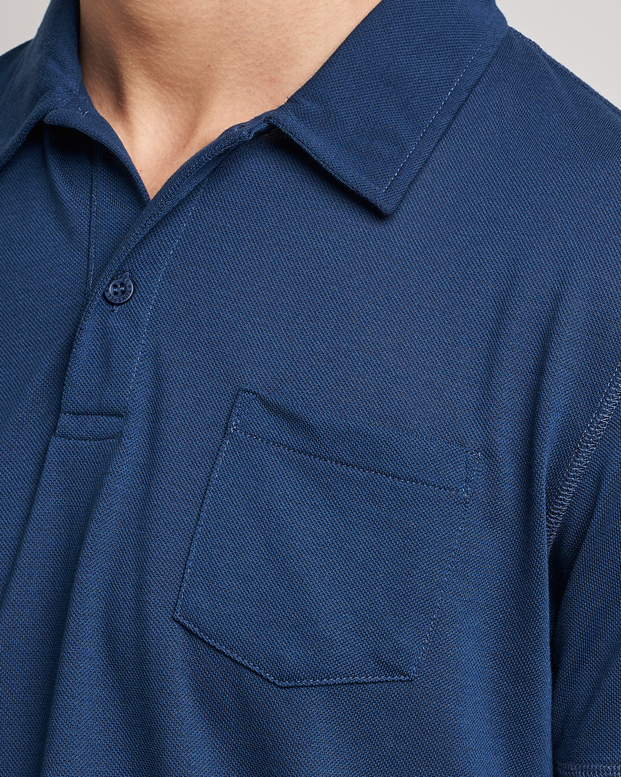 Homme | Polos | Sunspel | Active Pique Polo Navy