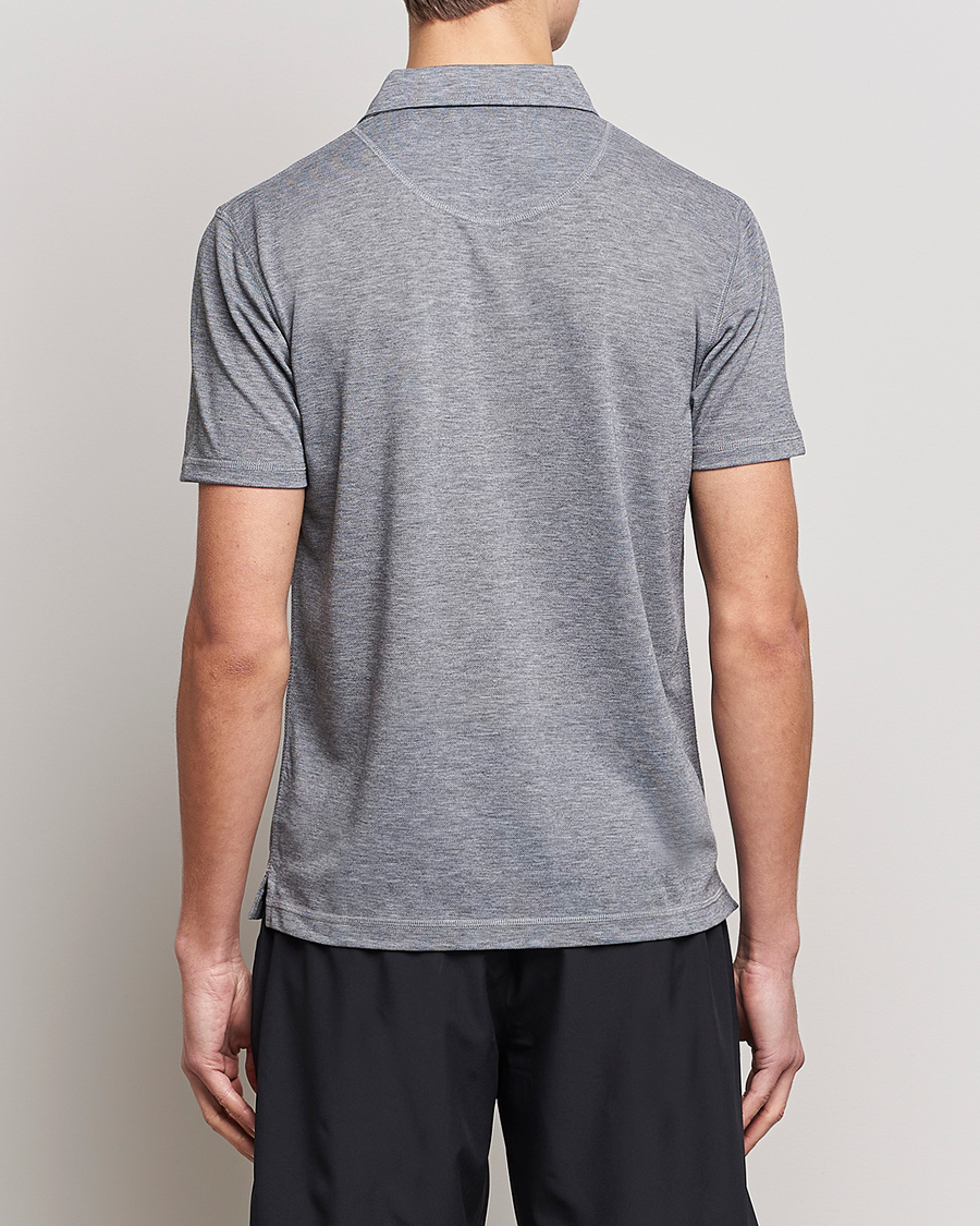 Homme | Polos | Sunspel | Active Pique Polo Grey Melange