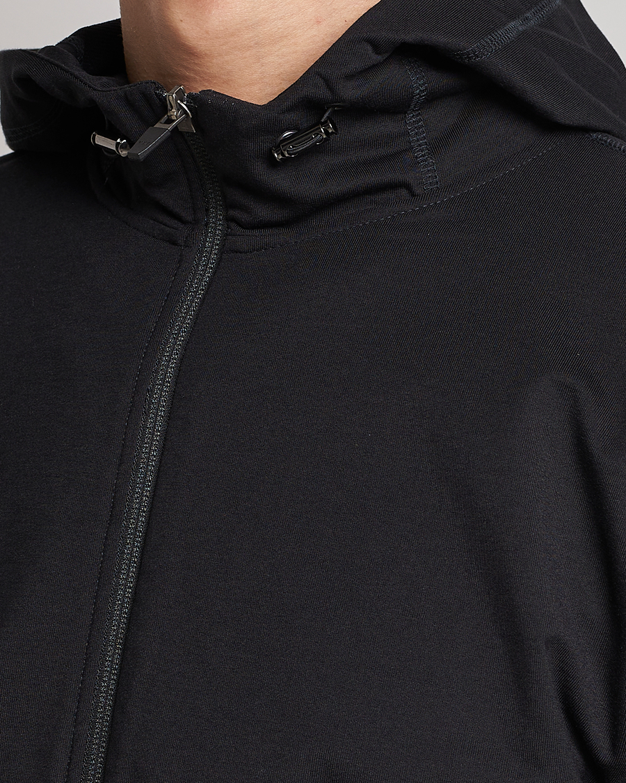 Homme | Pulls Et Tricots | Sunspel | Active Full Zip Hood Black