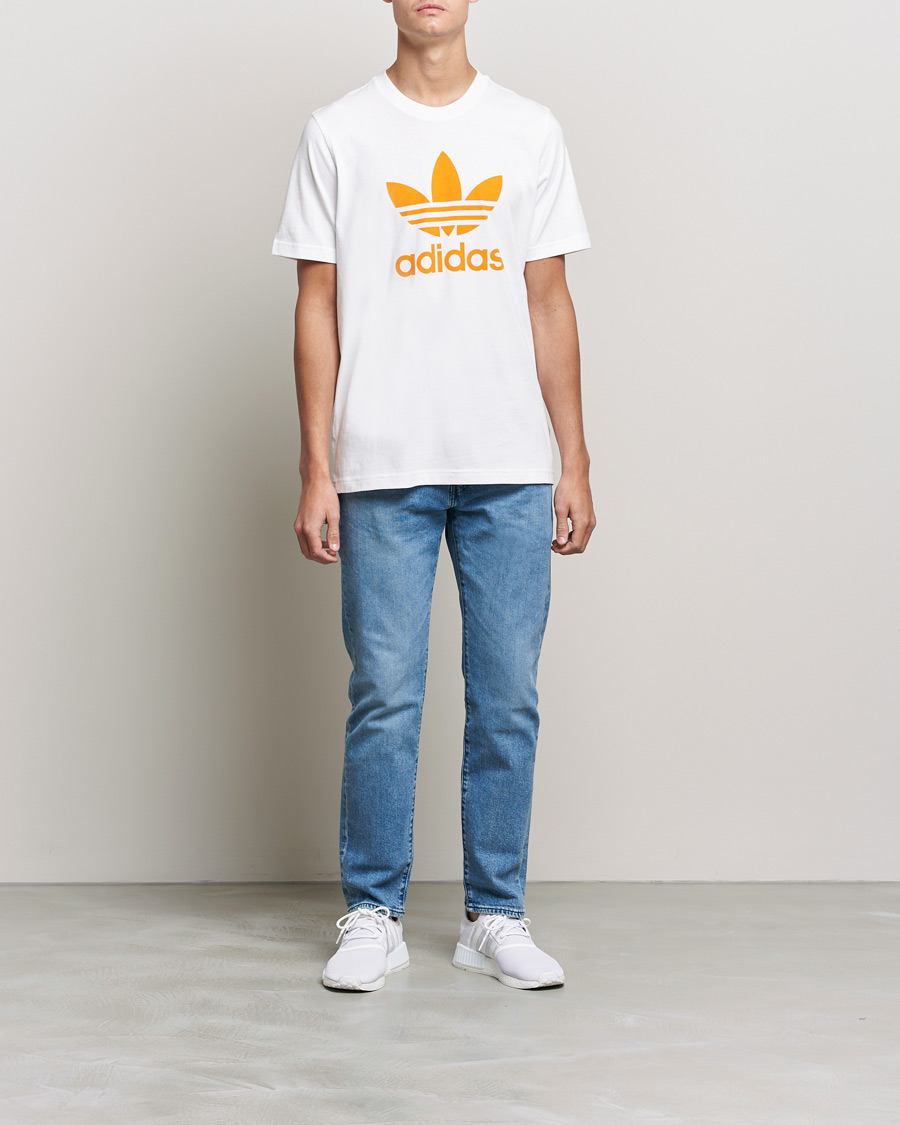 Homme | T-shirts | adidas Originals | Trefoil Crew Neck Tee White/Orange