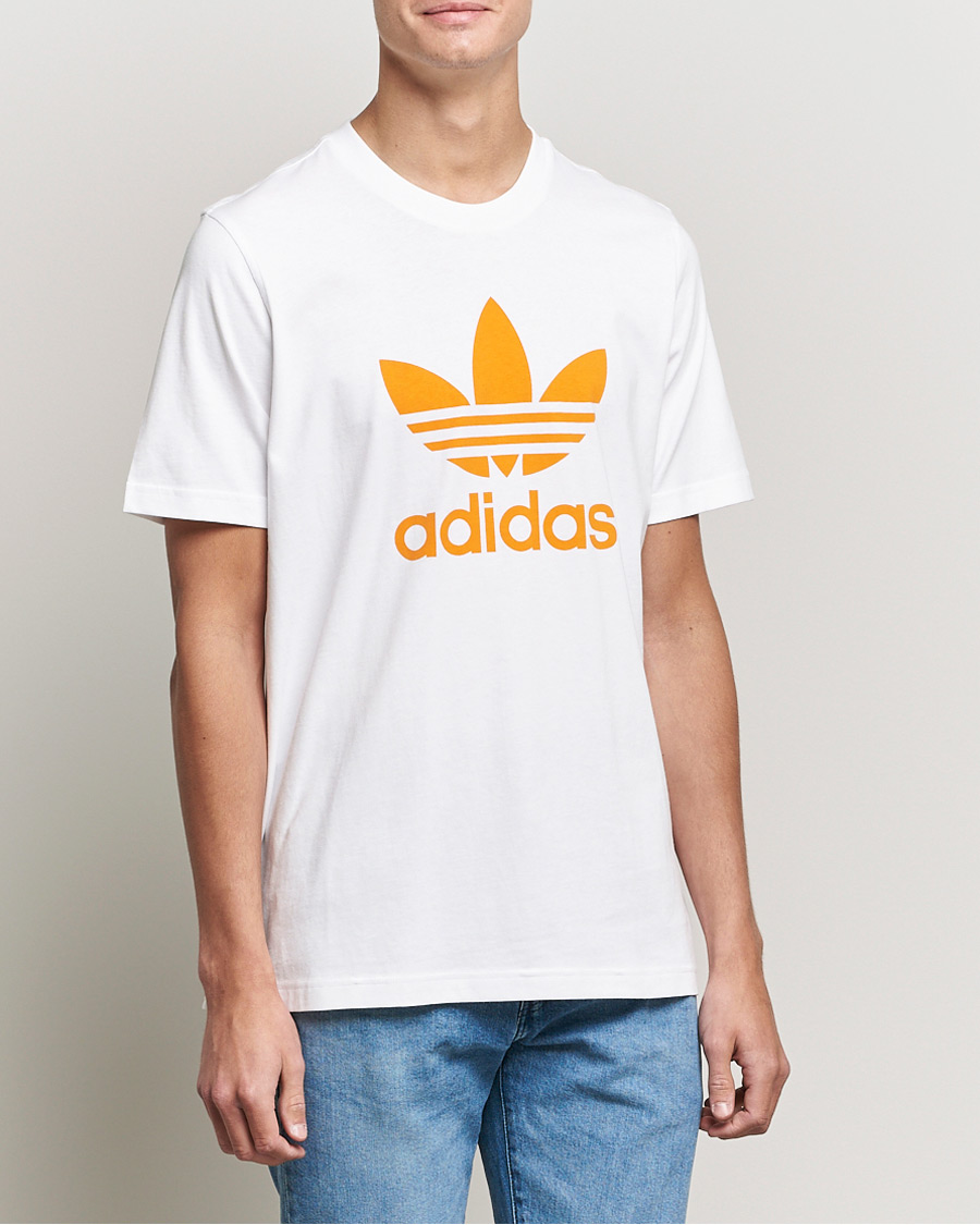 Homme | T-shirts | adidas Originals | Trefoil Crew Neck Tee White/Orange