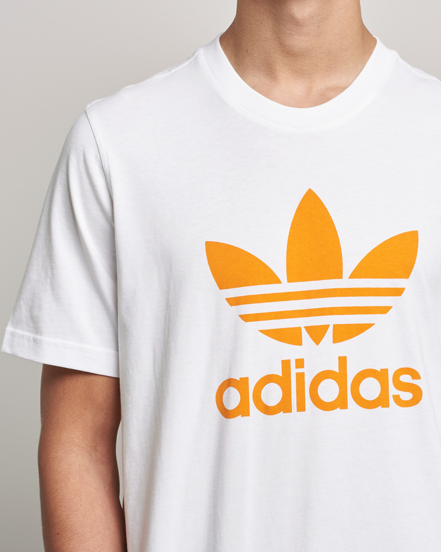 Homme | T-shirts | adidas Originals | Trefoil Crew Neck Tee White/Orange