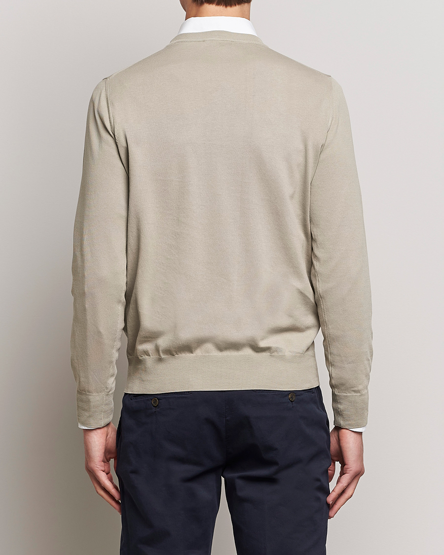 Homme | Pulls Et Tricots | Canali | Cotton Crew Neck Pullover Sage