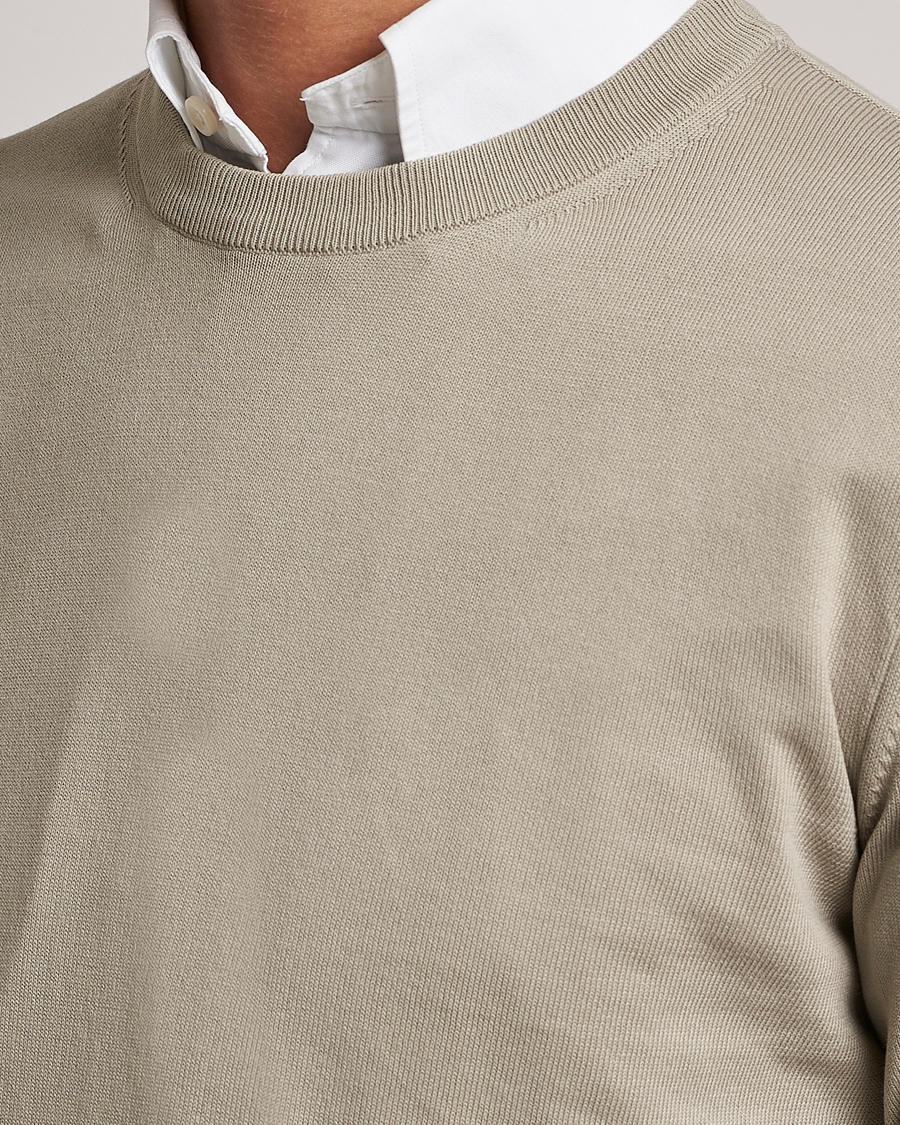 Homme | Pulls Et Tricots | Canali | Cotton Crew Neck Pullover Sage