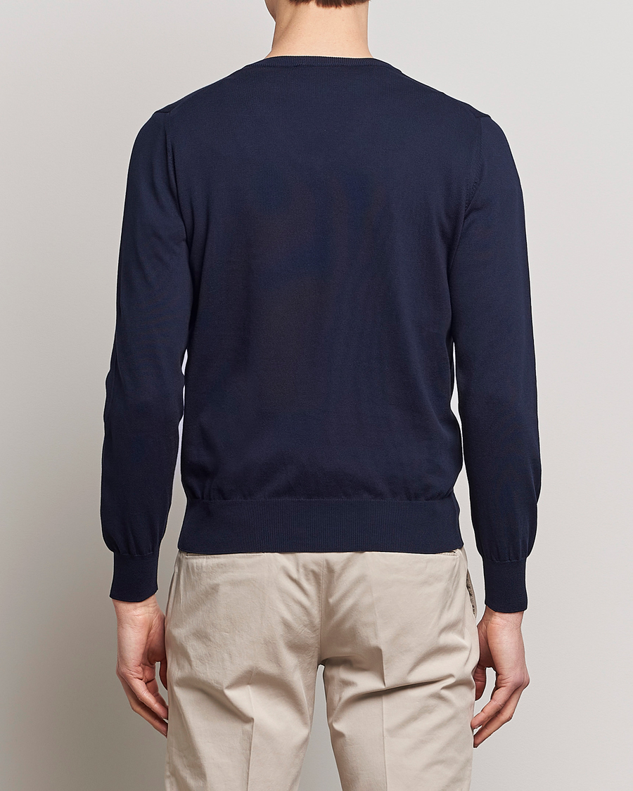 Homme | Pulls Et Tricots | Canali | Cotton V-Neck Pullover Navy