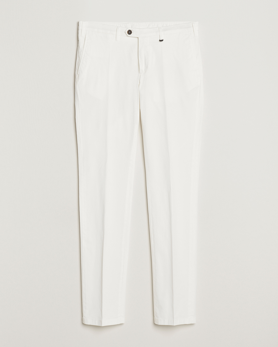 Homme | Pantalons | Canali | Cotton Stretch Chinos Optical White