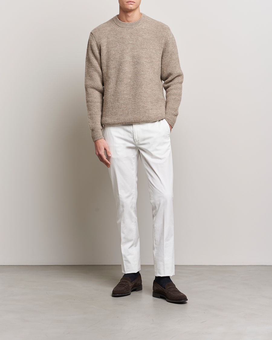 Homme | Pantalons | Canali | Cotton Stretch Chinos Optical White