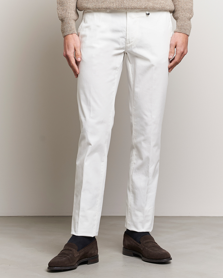 Homme | Pantalons | Canali | Cotton Stretch Chinos Optical White