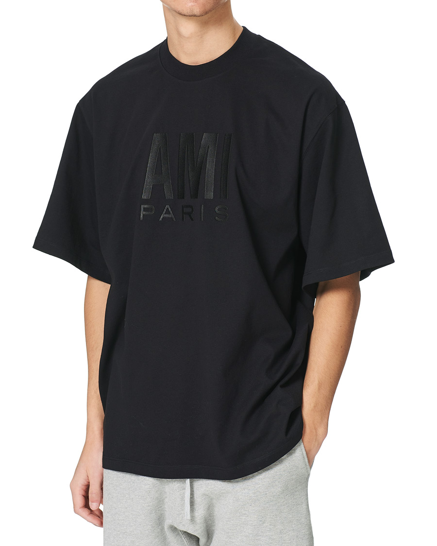 Homme | T-shirts | AMI | Oversize Logo Tee Black