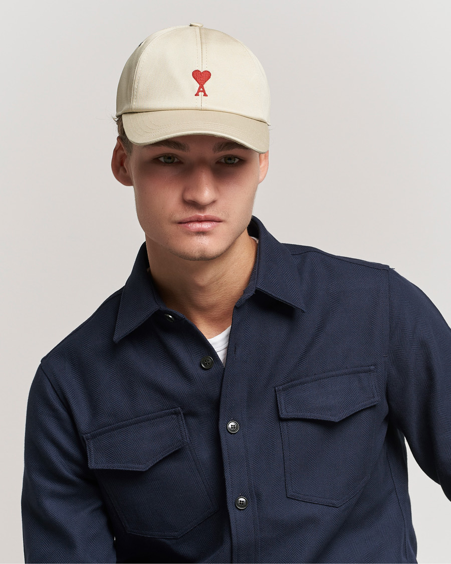 Homme | AMI Heart Logo Baseball Cap Beige | AMI | Heart Logo Baseball Cap Beige
