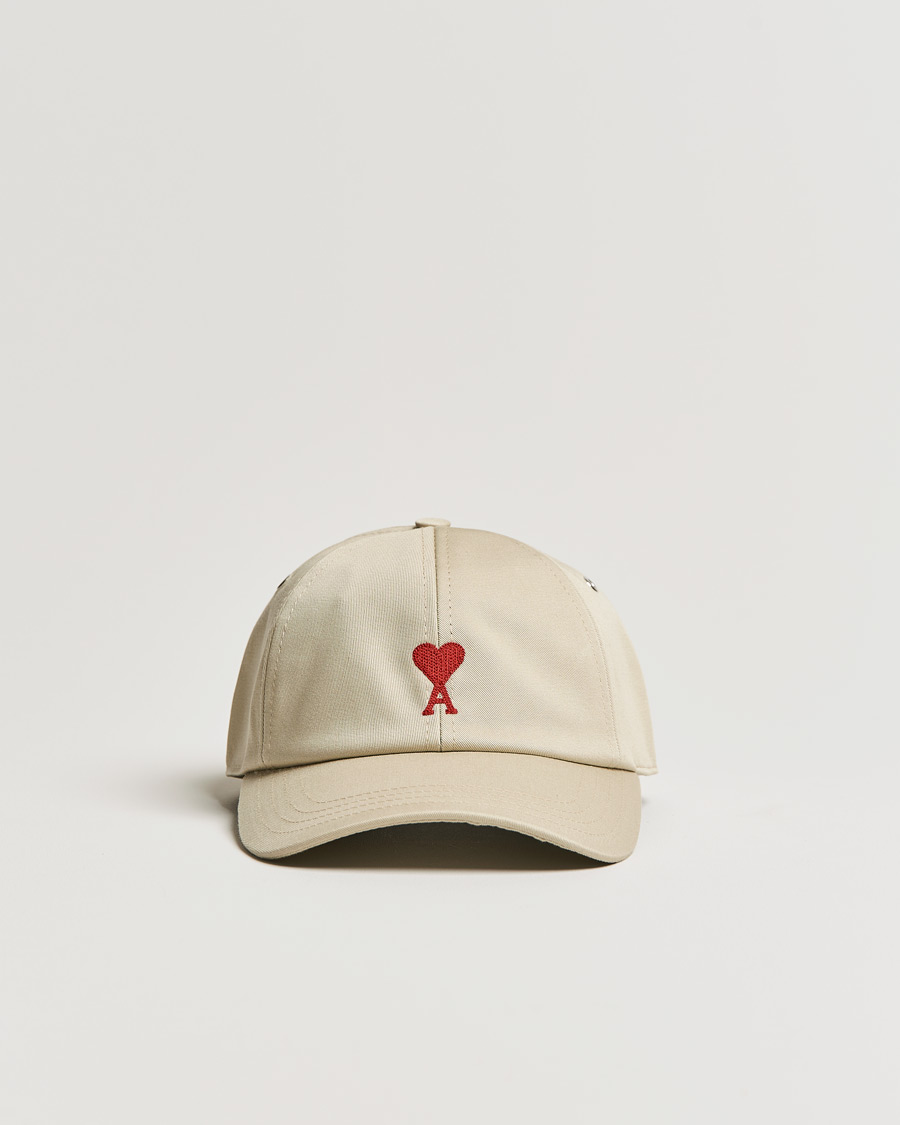 Homme | AMI Heart Logo Baseball Cap Beige | AMI | Heart Logo Baseball Cap Beige