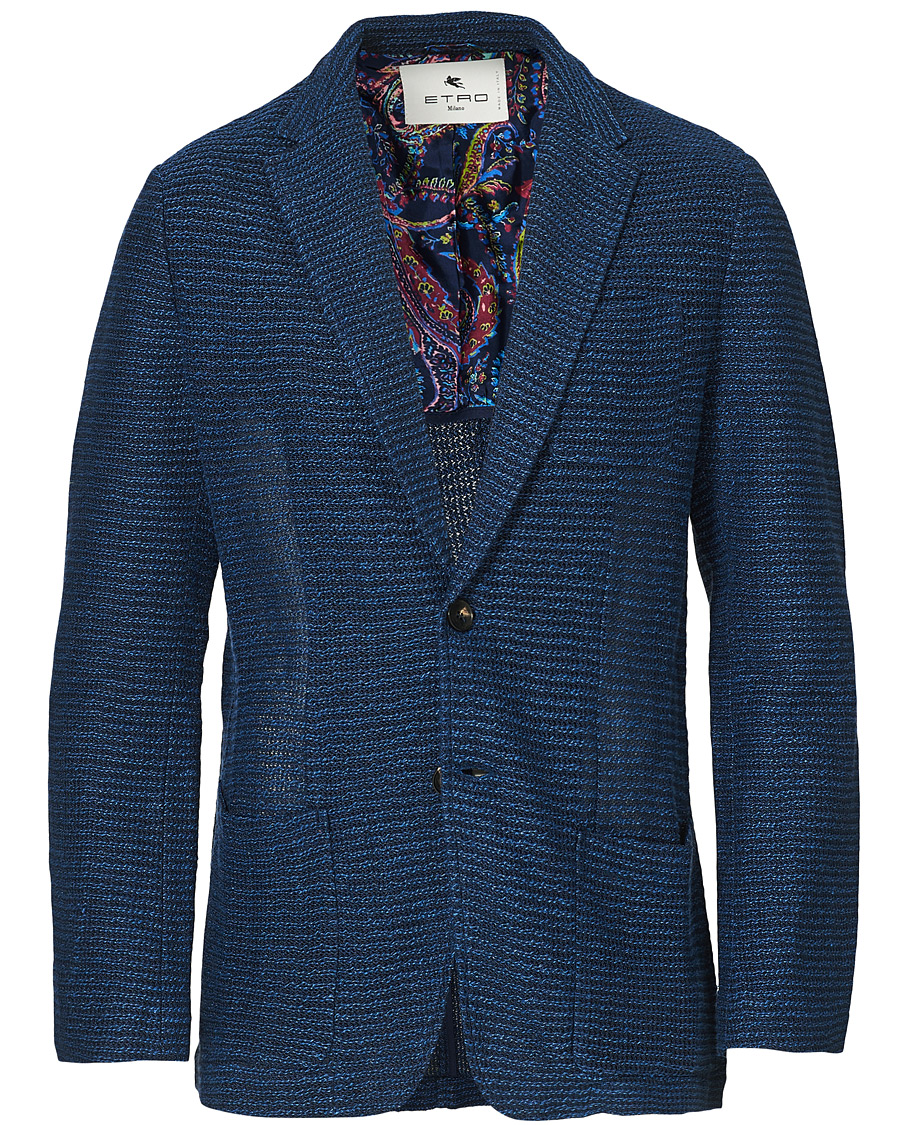 Homme | Blazers | Etro | Jacquard Jersey Blazer Navy