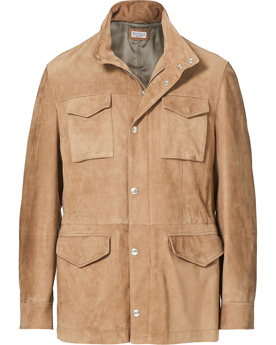 Homme | Manteaux Et Vestes | Brunello Cucinelli | Suede Field Jacket Beige