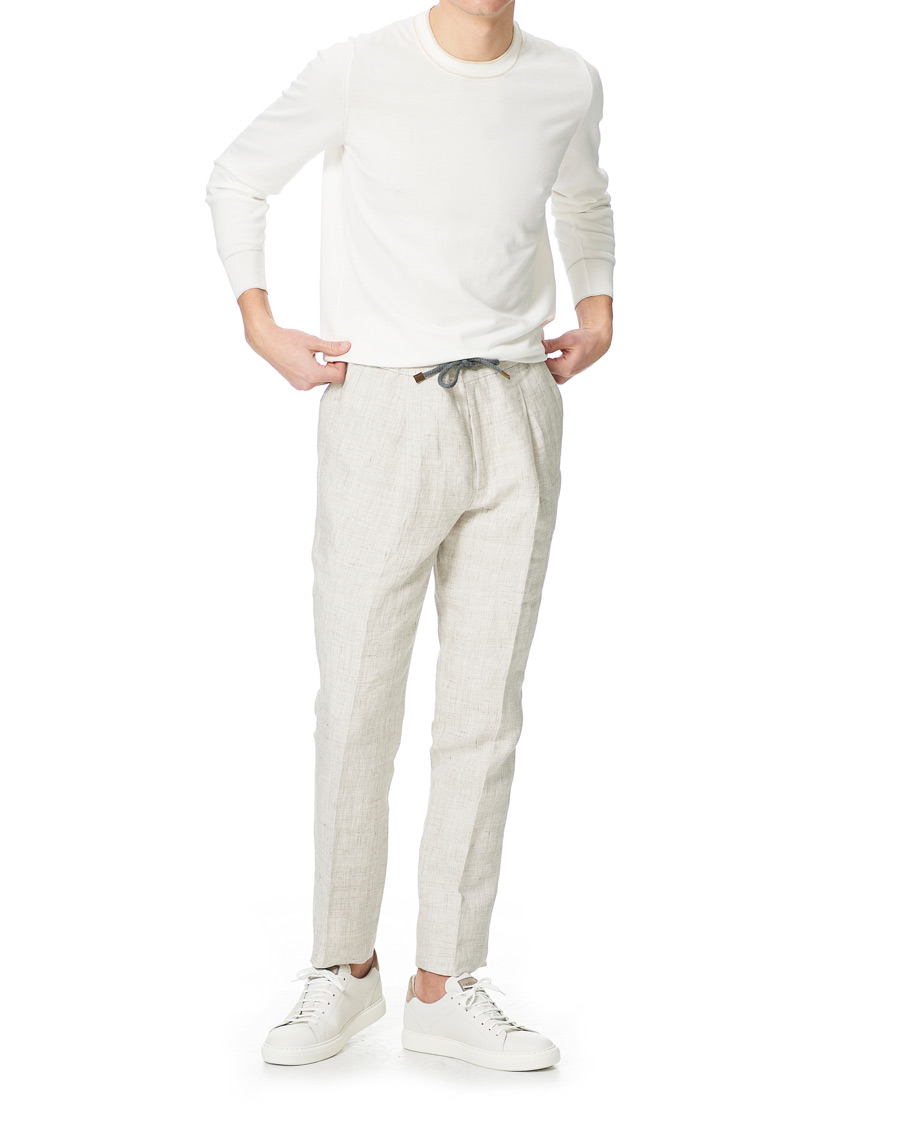 Homme | Pulls Et Tricots | Brunello Cucinelli | Contrast Collar Crew Neck Sweater Panama