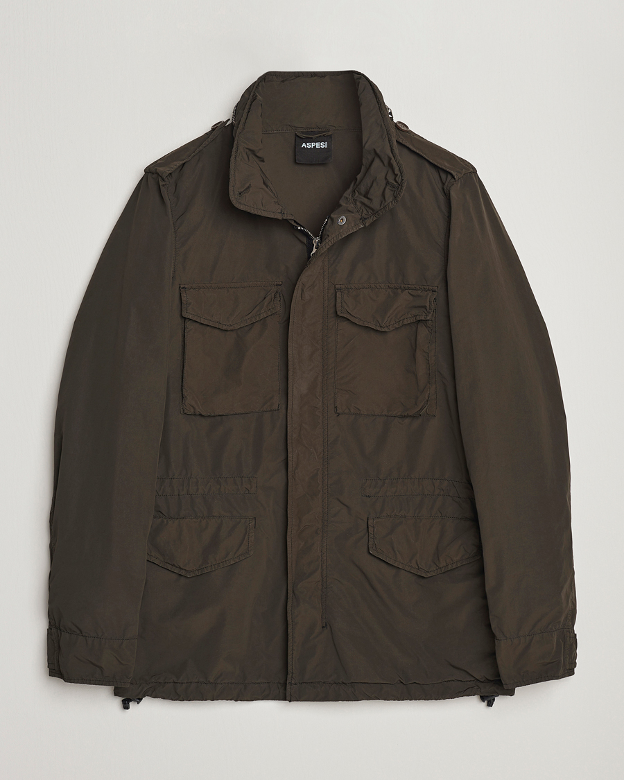 Homme | Manteaux Et Vestes | Aspesi | Giubotto Garment Dyed Field Jacket Dark Military