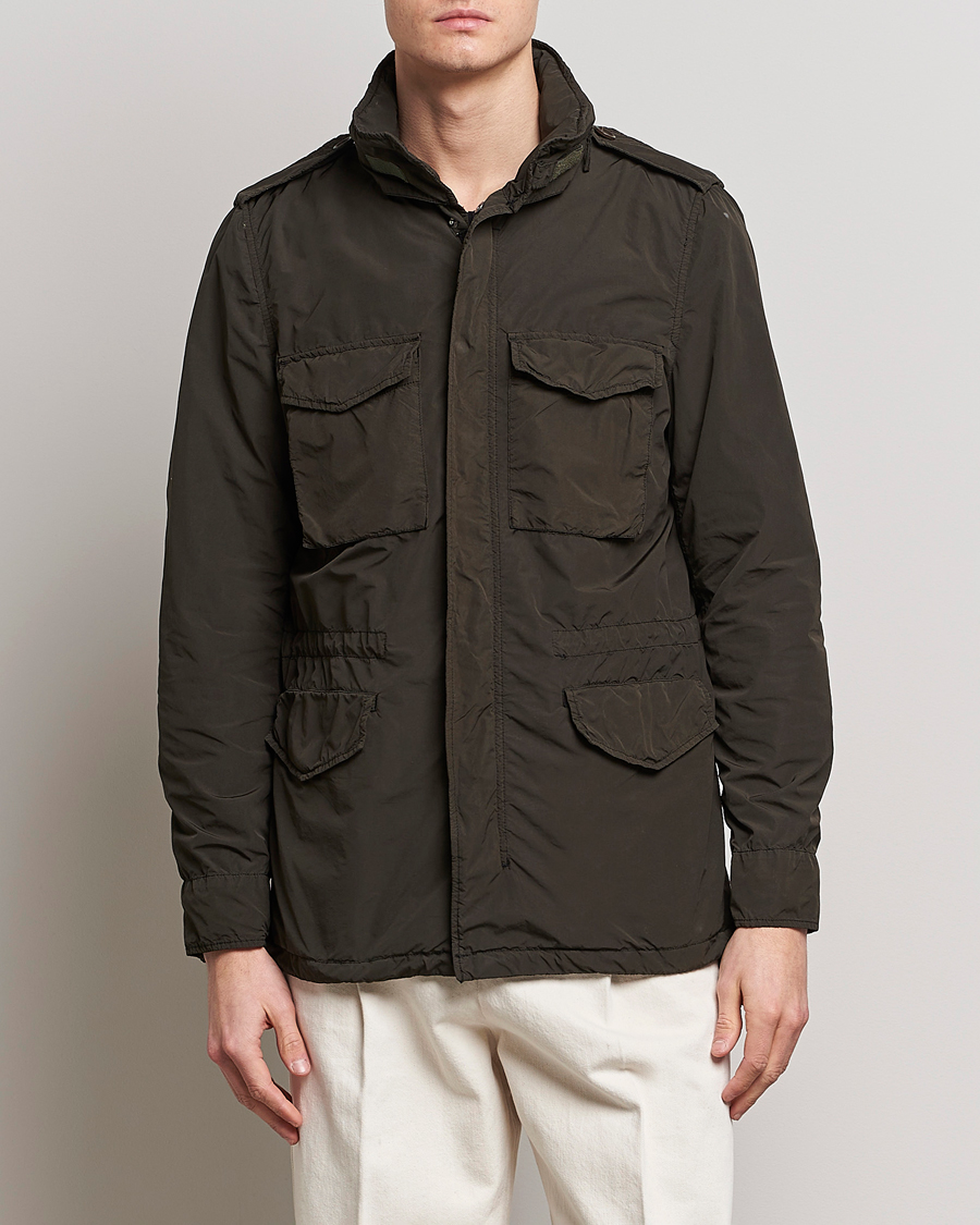 Homme | Vestes de treillis | Aspesi | Giubotto Garment Dyed Field Jacket Dark Military