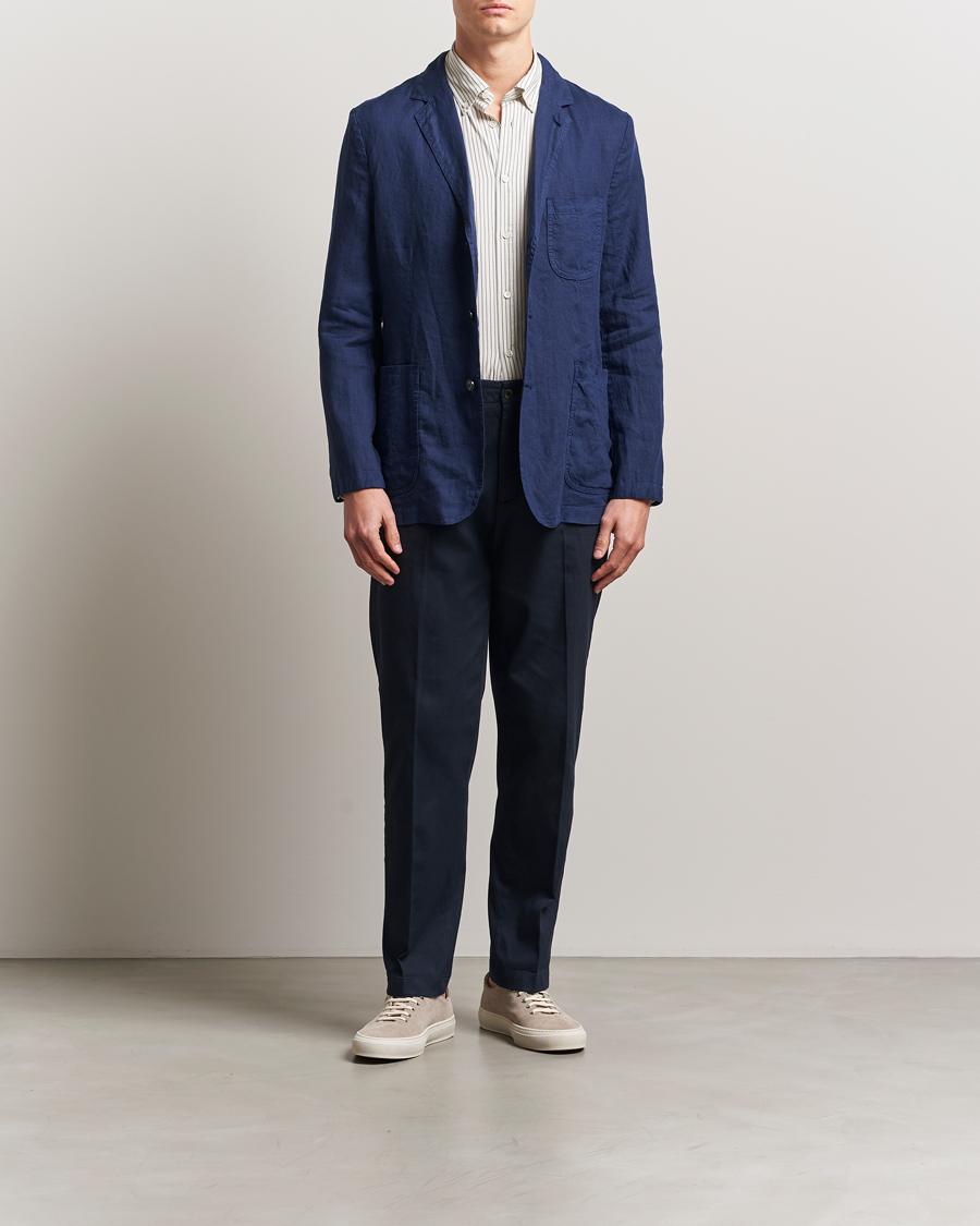 Homme | Blazers | Aspesi | Samuraki Linen Blazer Navy