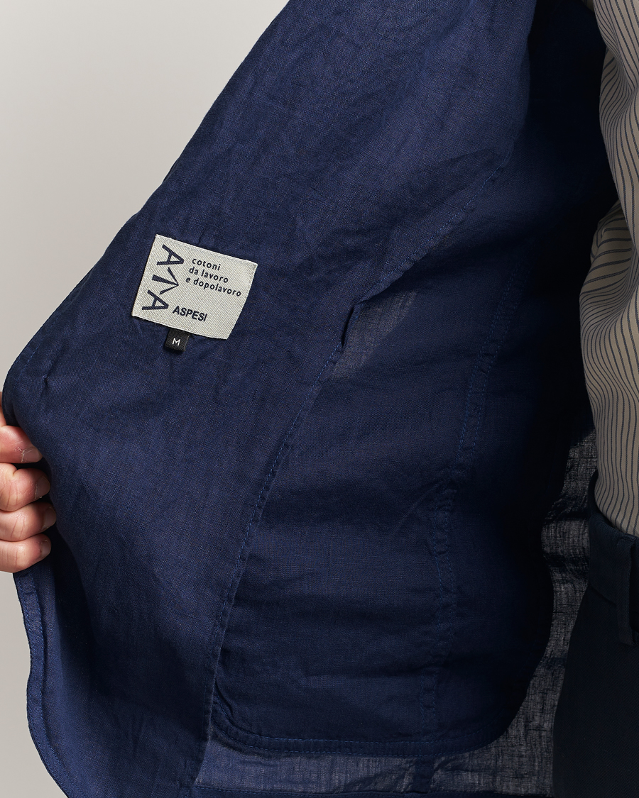 Homme | Blazers | Aspesi | Samuraki Linen Blazer Navy