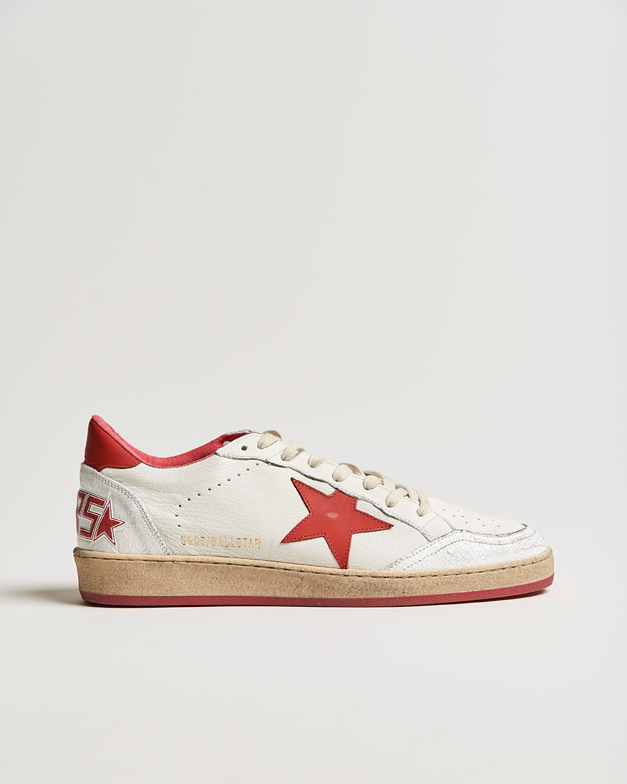Homme | Golden Goose Deluxe Brand Ball Star Sneakers White/Red | Golden Goose | Deluxe Brand Ball Star Sneakers White/Red