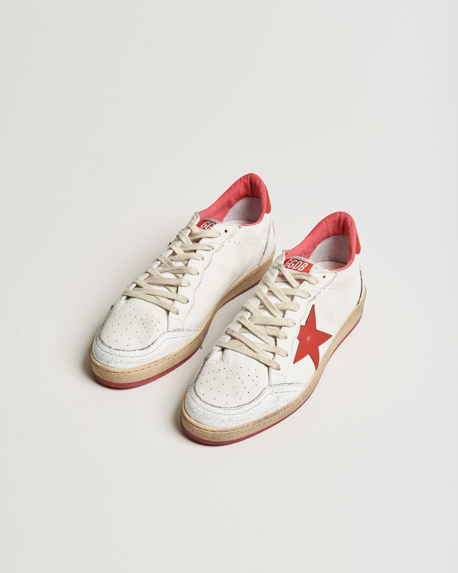 Homme | Golden Goose Deluxe Brand Ball Star Sneakers White/Red | Golden Goose | Deluxe Brand Ball Star Sneakers White/Red