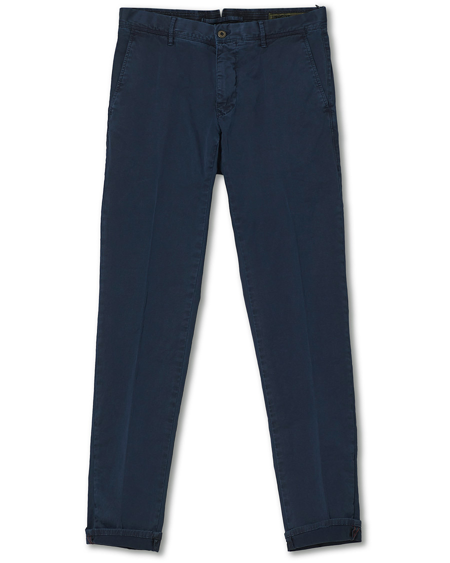 Homme | Pantalons | Incotex | Slim Fit Garment Dyed Slacks Navy