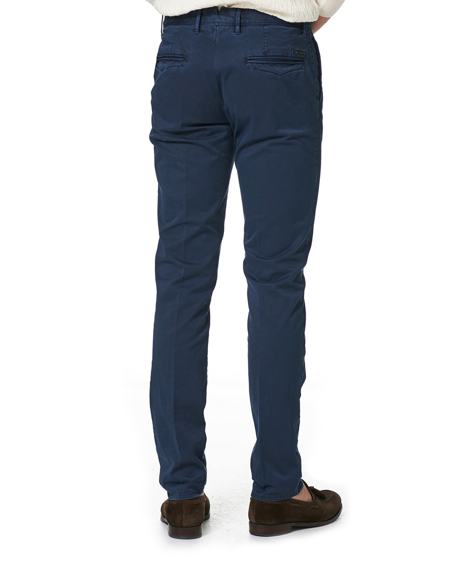 Homme | Pantalons | Incotex | Slim Fit Garment Dyed Slacks Navy