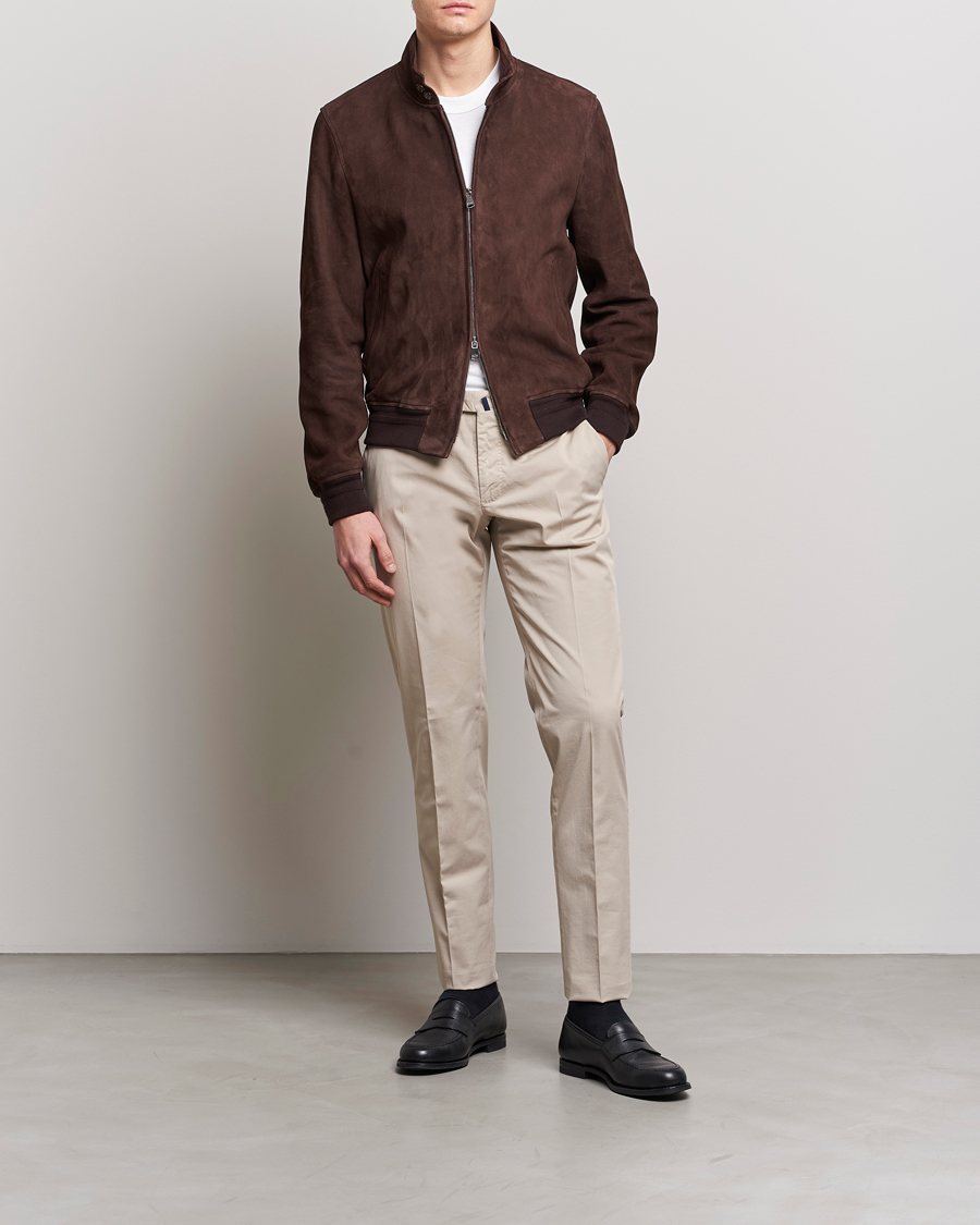 Homme | Pantalons | Incotex | Slim Fit Comfort Chinos Light Grey