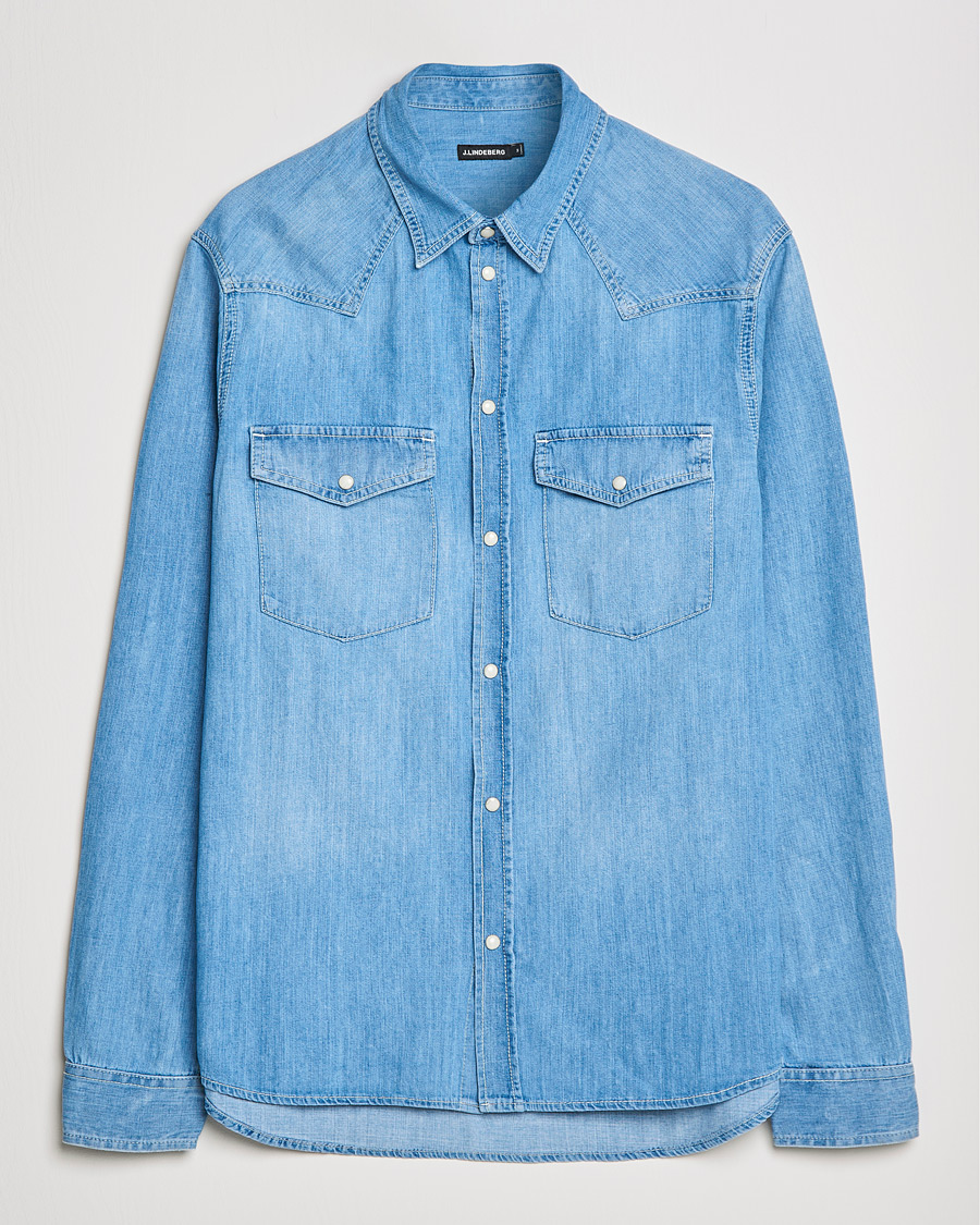 Homme | Chemises | J.Lindeberg | Carson Western Denim Shirt Bleached Denim