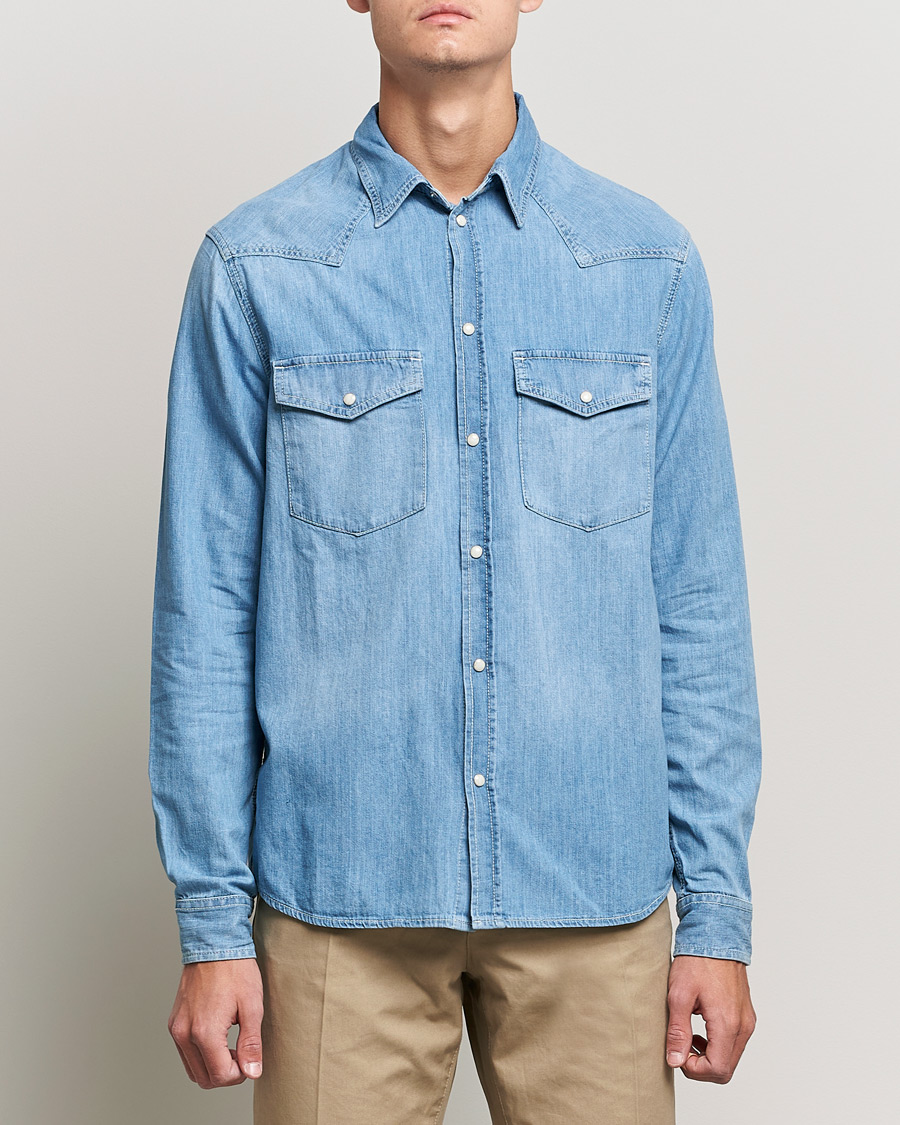 Homme | Chemises | J.Lindeberg | Carson Western Denim Shirt Bleached Denim