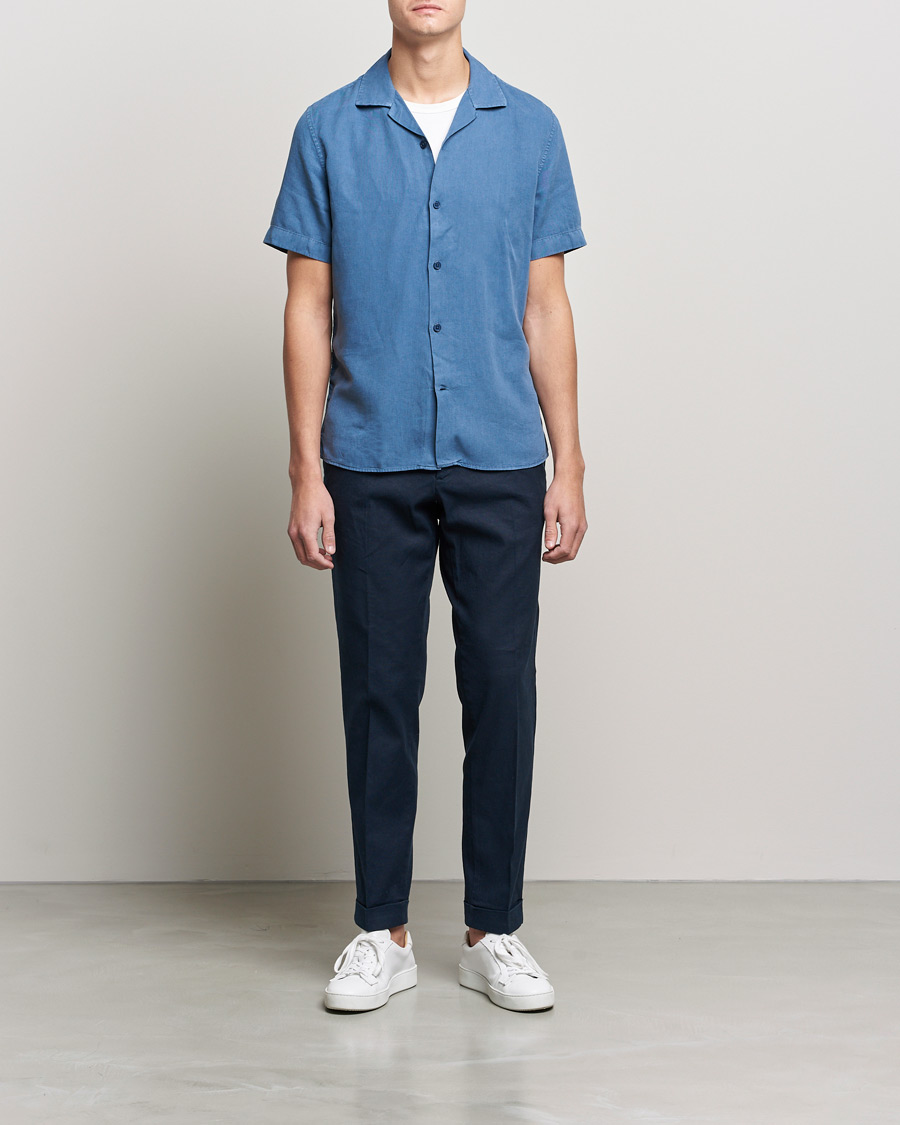 Homme | Pantalons | J.Lindeberg | Grant Stretch Cotton/Linen Trousers Navy