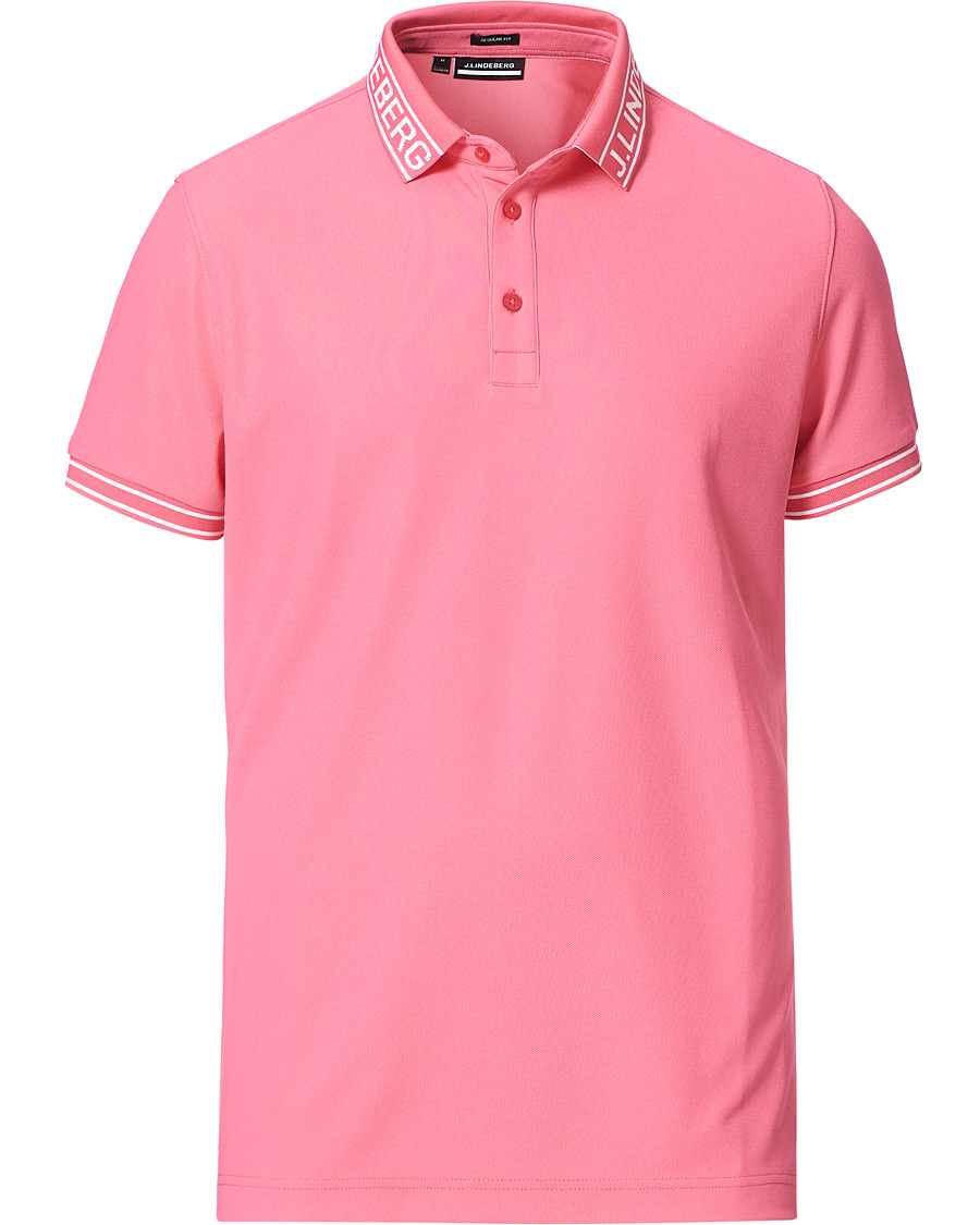 Homme | Polos | J.Lindeberg | Austin Regular Golf Polo Hot Pink