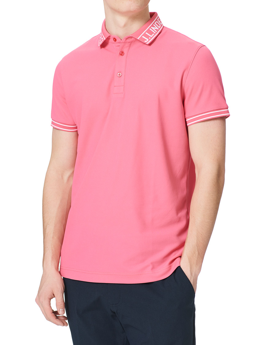Homme | Polos | J.Lindeberg | Austin Regular Golf Polo Hot Pink