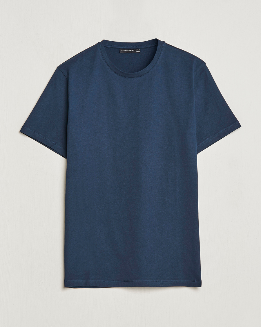 Homme | T-shirts | J.Lindeberg | Sid Cotton Crew Neck Tee Navy