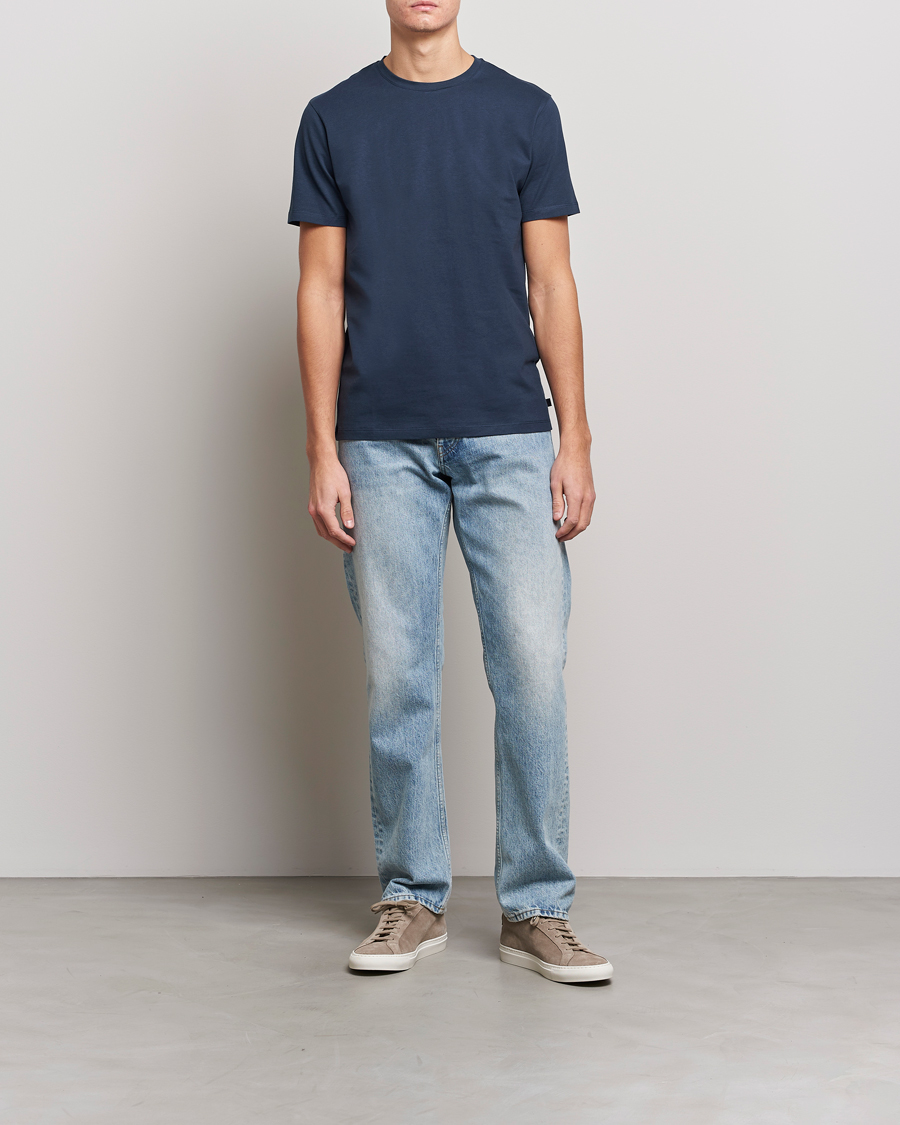 Homme | T-shirts | J.Lindeberg | Sid Cotton Crew Neck Tee Navy