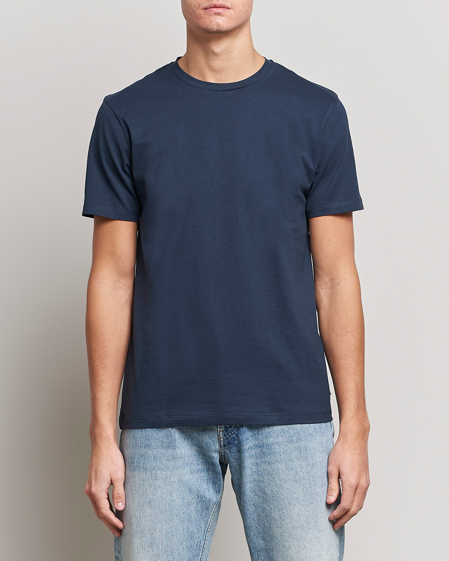 Homme | T-shirts | J.Lindeberg | Sid Cotton Crew Neck Tee Navy