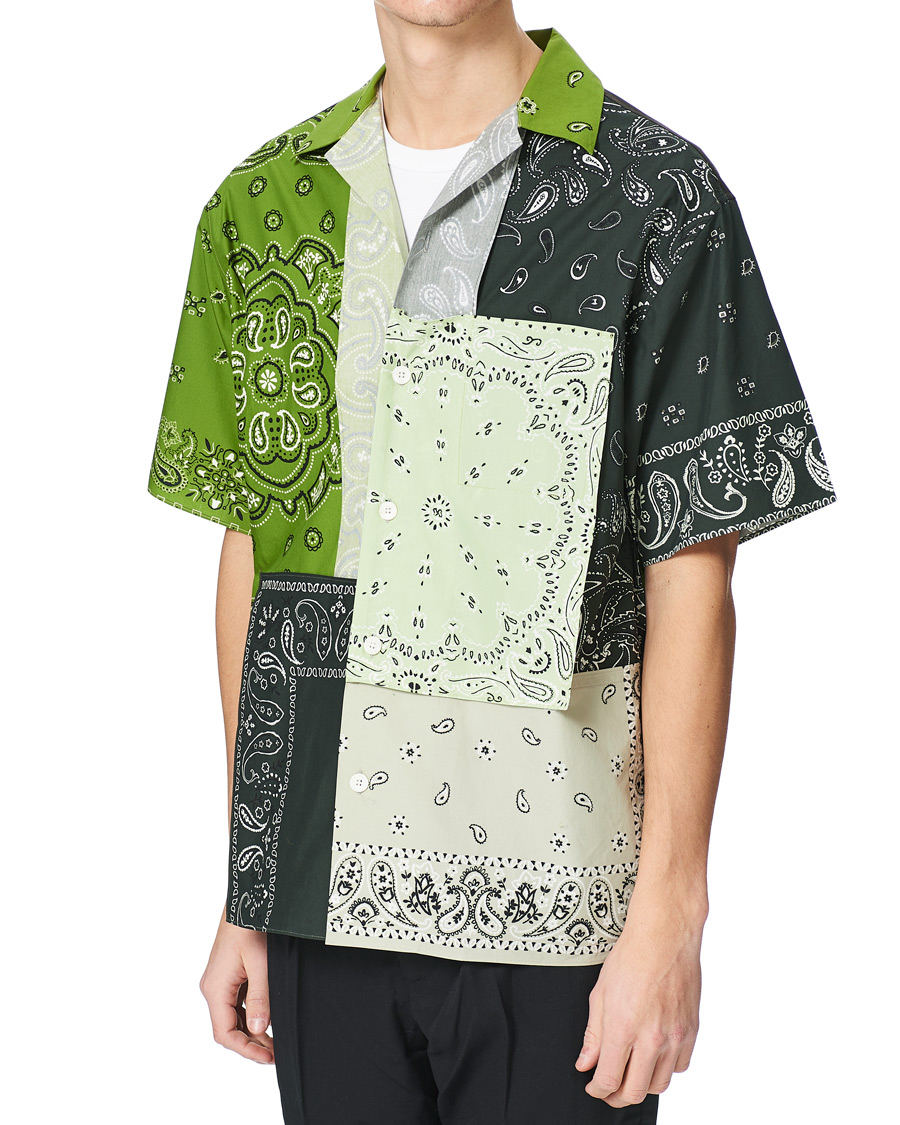 Homme | Chemises | KENZO | Patchwork Short Sleeves Shirt Green