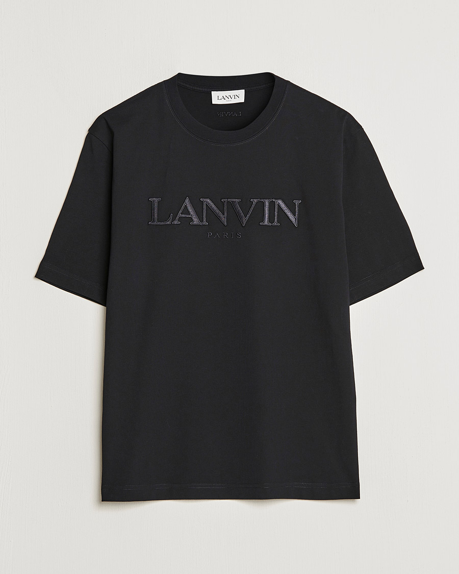 Homme | T-shirts | Lanvin | Embroidered Tonal Logo T-Shirt Black