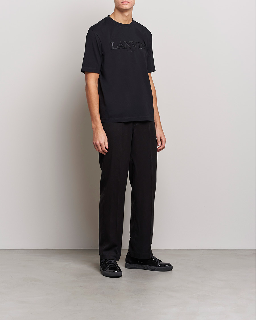 Homme | T-shirts | Lanvin | Embroidered Tonal Logo T-Shirt Black