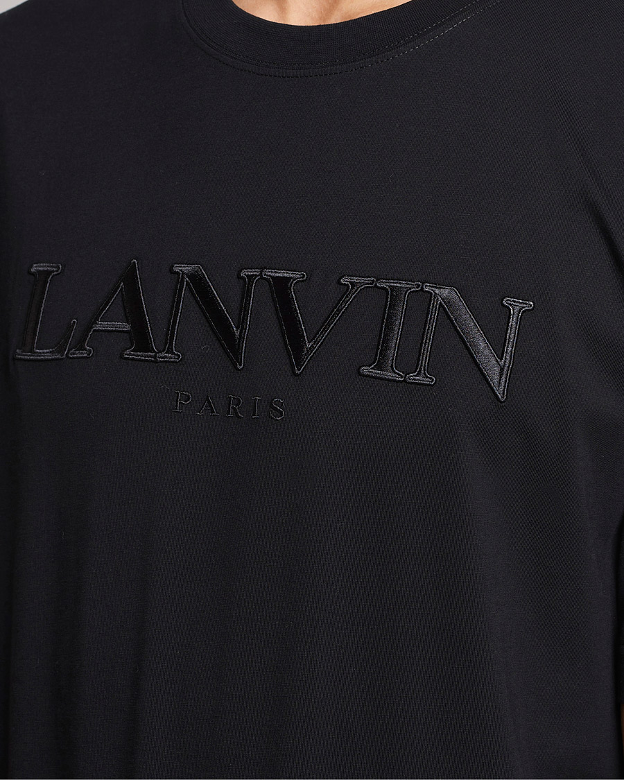 Homme | T-shirts | Lanvin | Embroidered Tonal Logo T-Shirt Black