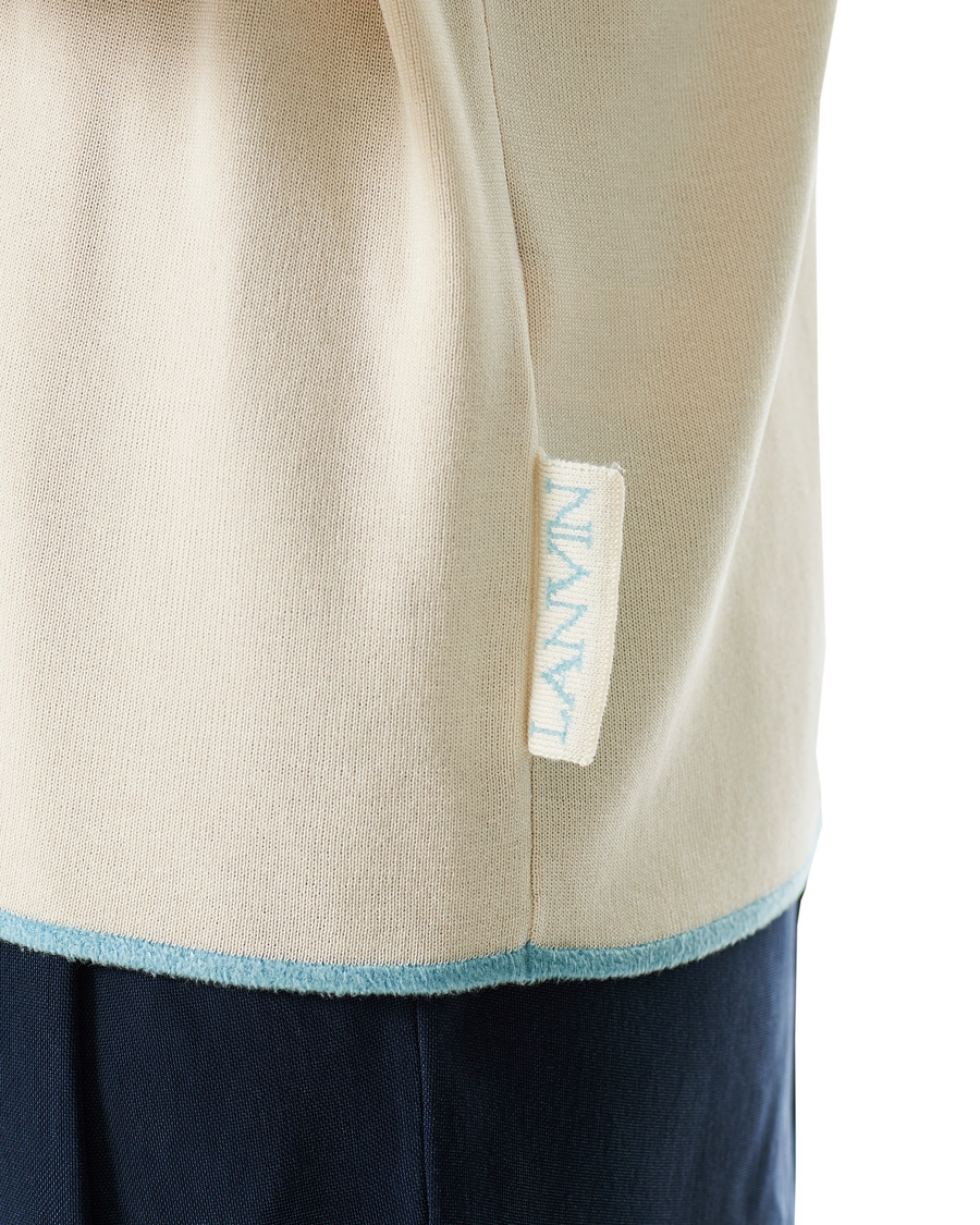 Homme | Polos | Lanvin | Knitted Short Sleeve Polo Ecru