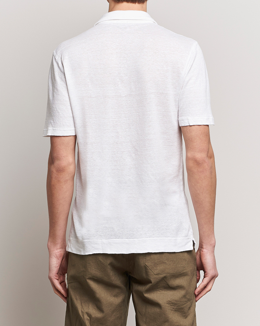 Homme | Polos | Massimo Alba | Wembley Linen Polo White