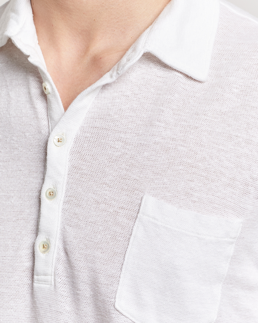 Homme | Polos | Massimo Alba | Wembley Linen Polo White