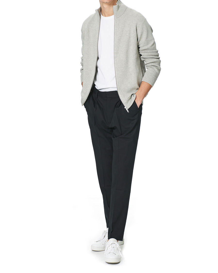 Homme | Pulls Et Tricots | NN07 | Luis Knitted Full-Zip Sweater Light Grey Melange