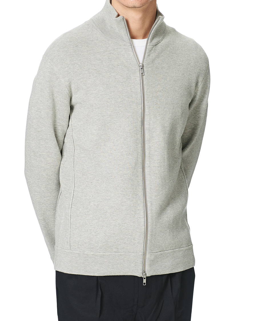 Homme | Pulls Et Tricots | NN07 | Luis Knitted Full-Zip Sweater Light Grey Melange