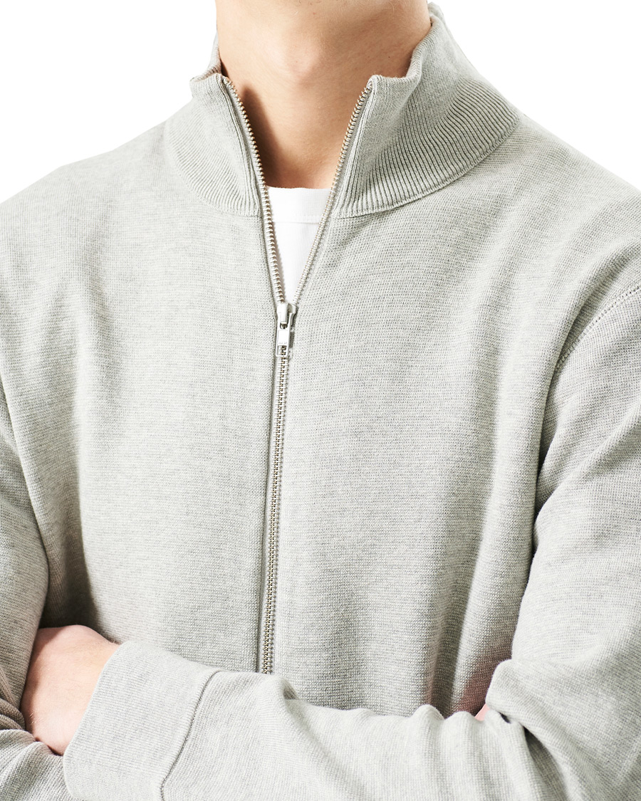 Homme | Pulls Et Tricots | NN07 | Luis Knitted Full-Zip Sweater Light Grey Melange