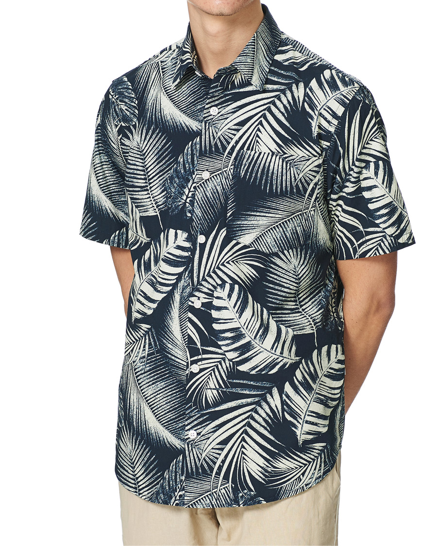 Homme | Chemises | NN07 | Errico Printed Short Sleeve Shirt Blue