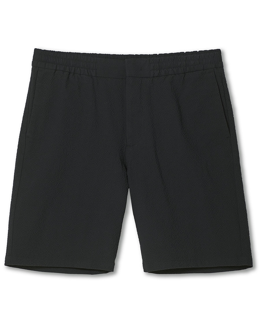 Homme | Shorts | NN07 | Foss Seersucker Drawstring Shorts Black