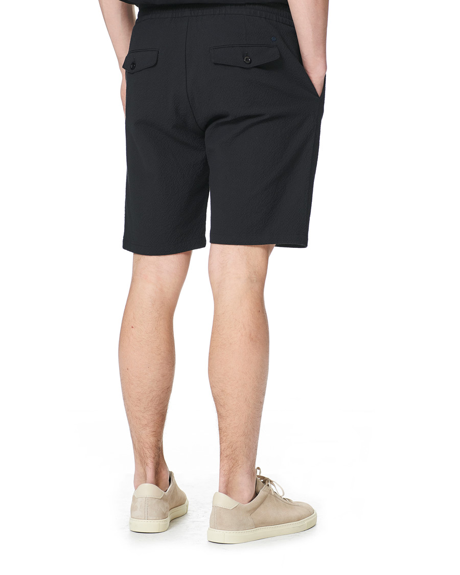 Homme | Shorts | NN07 | Foss Seersucker Drawstring Shorts Black
